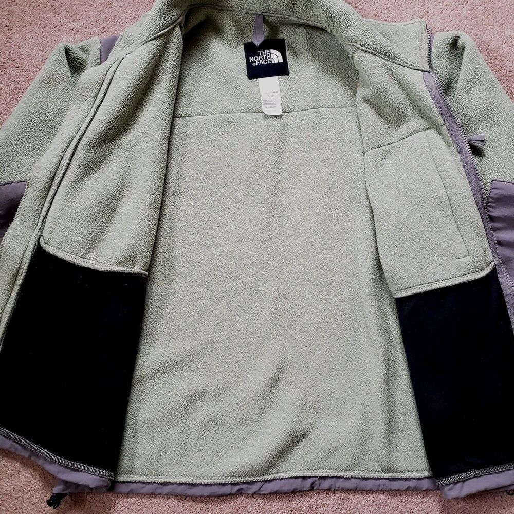 The North Face Denali Polartec Fleece Full Zip Jacket Sage Green Gray Size Large - Picture 3 of 9
